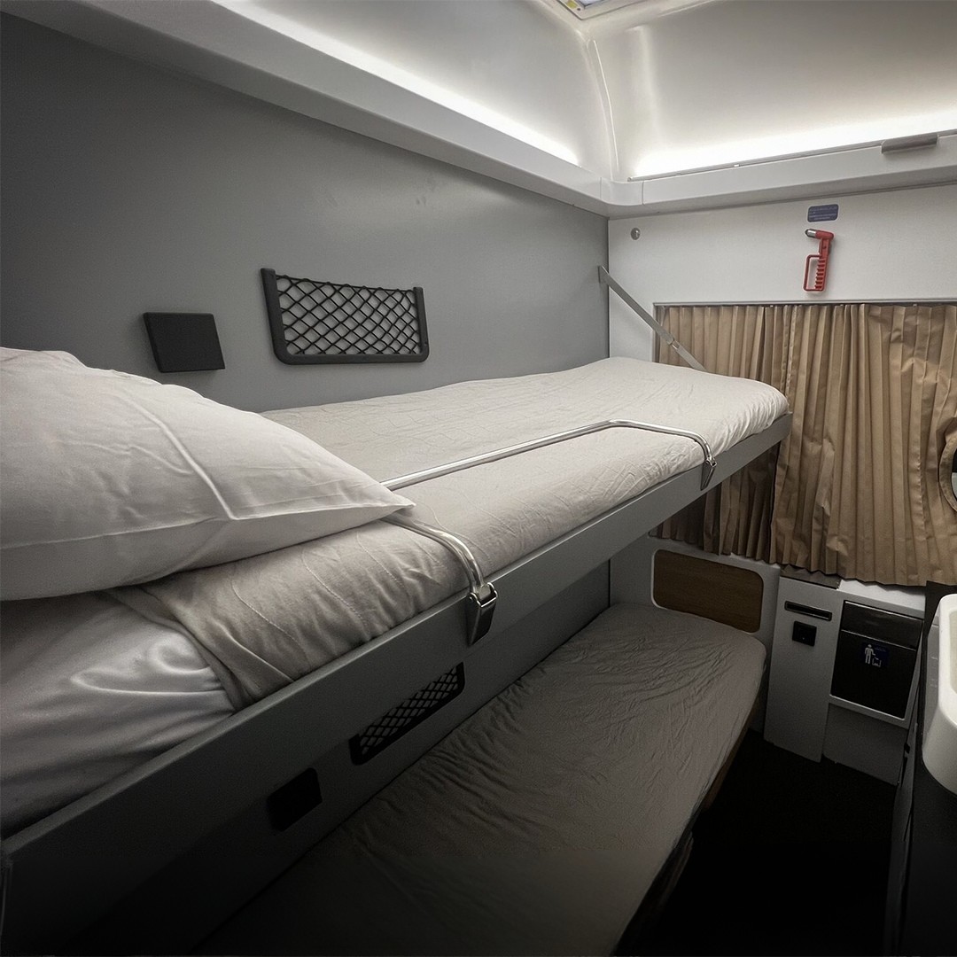 Elite sleeper cabin interior on the Aswan to Cairo night train