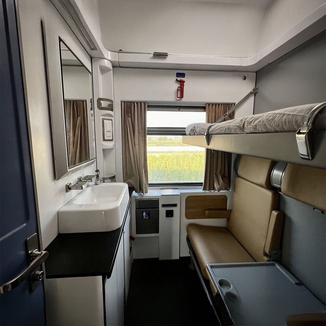 Elite sleeper cabin on the Cairo to Aswan night train