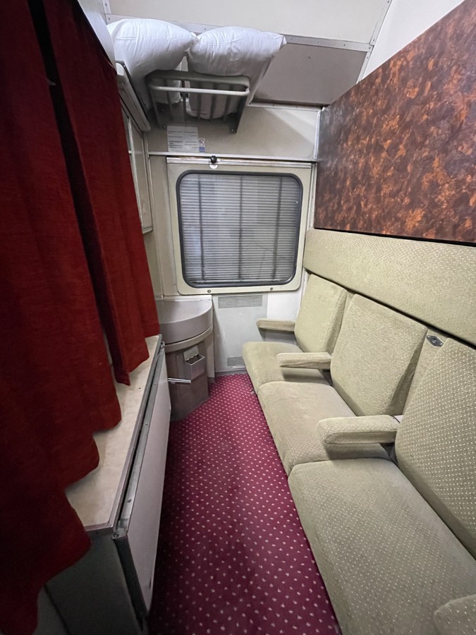Standard sleeper cabin on the Aswan to Cairo overnight train