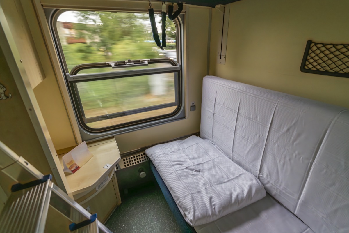 Standard sleeper cabin on the Cairo to Aswan night train